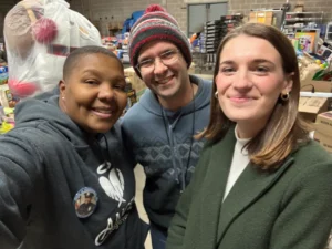 Smiling elderly individuals enjoying a senior outreach program
